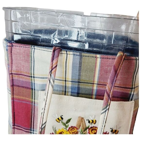 Vintage Longaberger Tote Lunchbag Basket With Flowers Spring - Picture 9 of 11